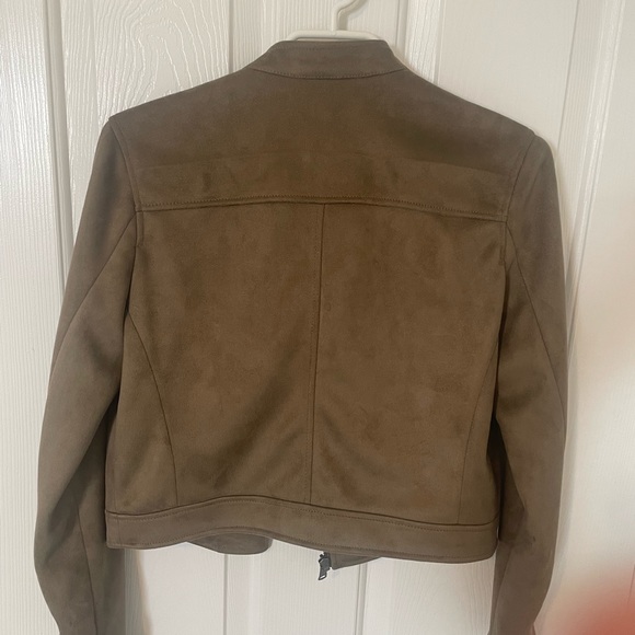 Banana Republic banded collar vegan suede moto jacket - Picture 3 of 10